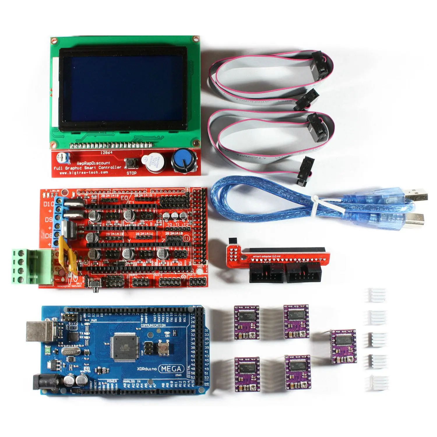 3D принтер RAMPS 1 4 набор/комплект для RepRap Drucker Mega 2560 5xDRV8825 12864 LCD Arduino|Детали и