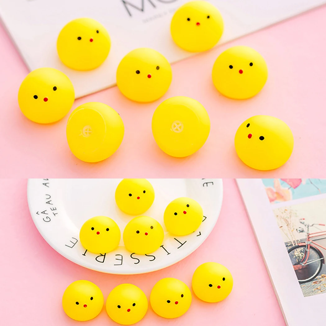 36 шт. игрушки для ванной Новинка мультяшный цыпленок скрипучие снятие стресса
