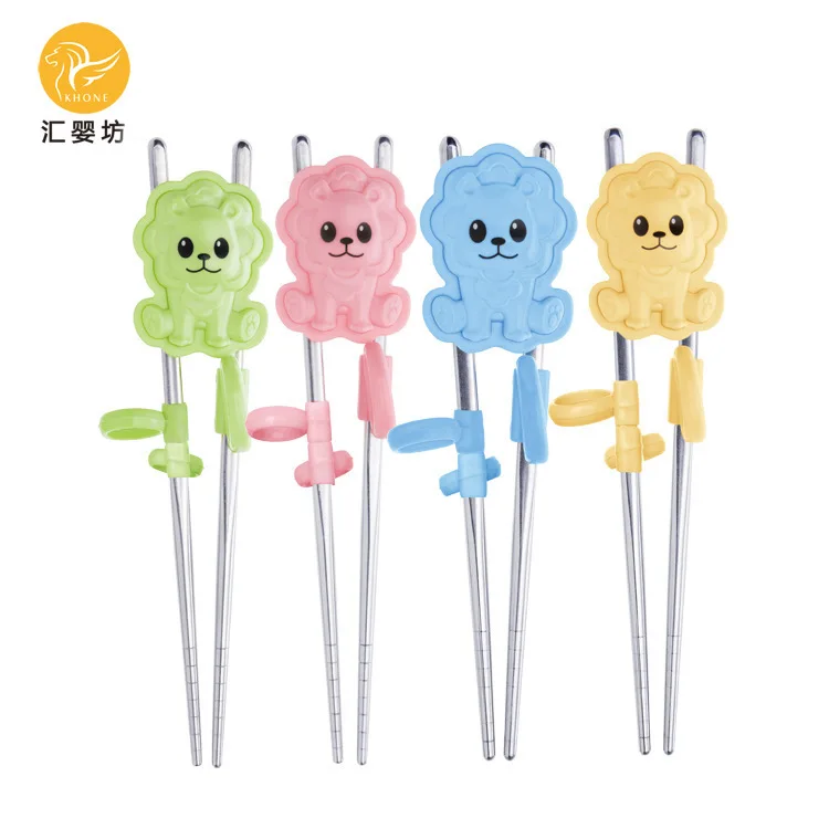 304 Stainless Steel Children Train Study Chopsticks Child Auxiliary Correct Practice Complementary Food Tableware | Дом и сад