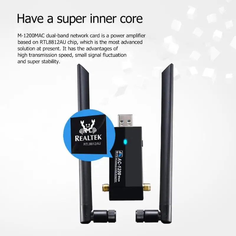 _ USB 3 0 Wi Fi адаптер 1200 Мбит/с два диапазона 2 4 ГГц/5 8 ГГц беспроводная сетевая карта