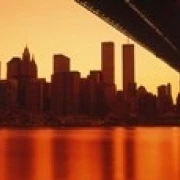 США Нью-Йорк East River и Бруклин плакат с изображением моста печати (18x6) | Дом сад