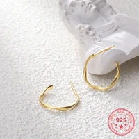 korea hot style pure silver earrings for women trendy gold hook earring