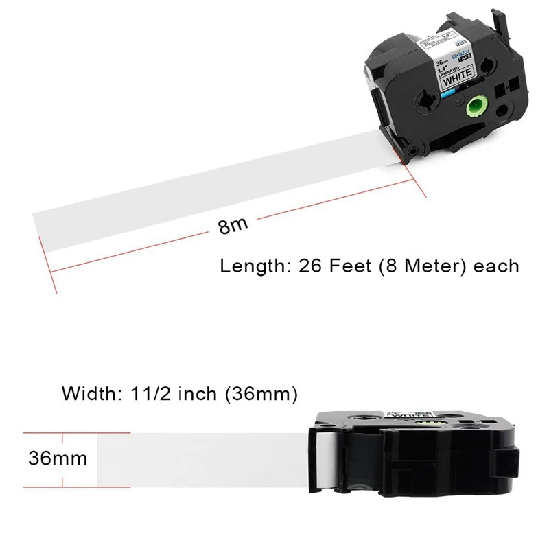 Unistar TZe261 36 мм 1 5 дюймов стандартная лента совместимая с Brother P touch ярлык