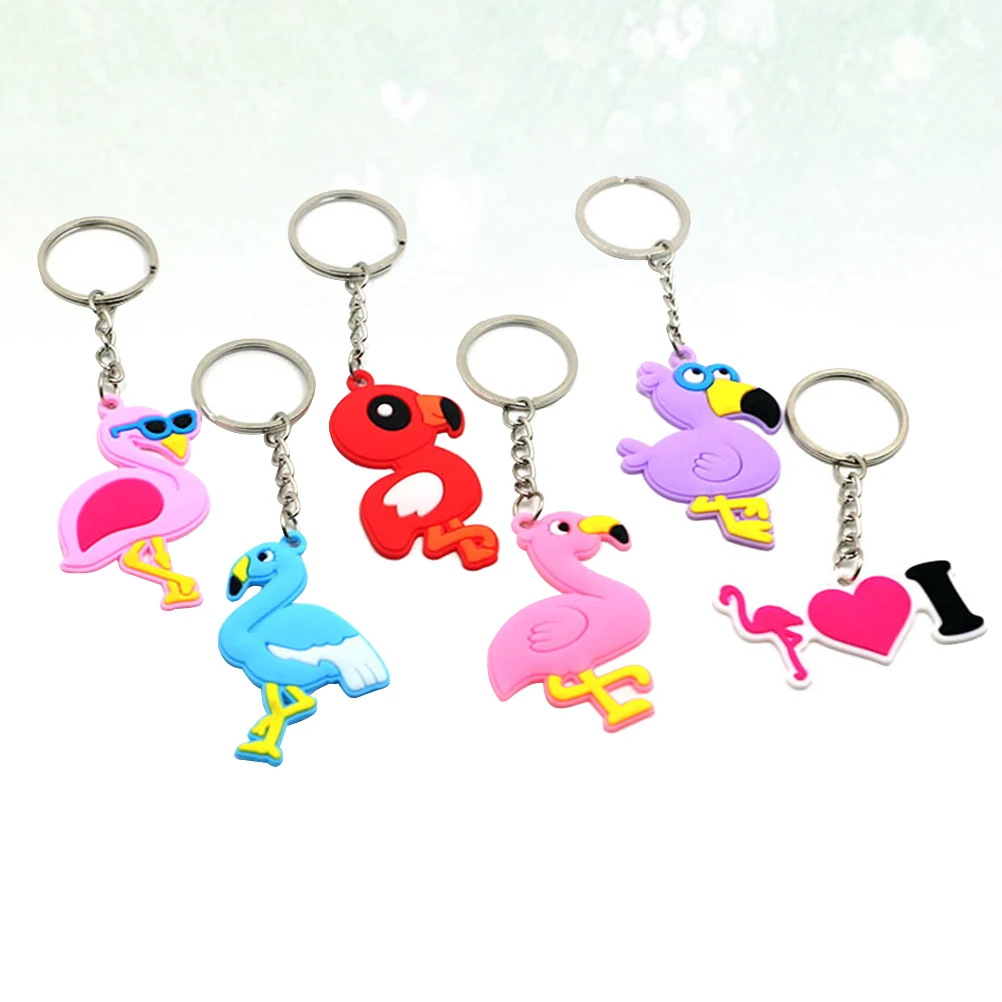 6 шт брелки Фламинго орнаментом ключ брелок крепление кошелек для ключей