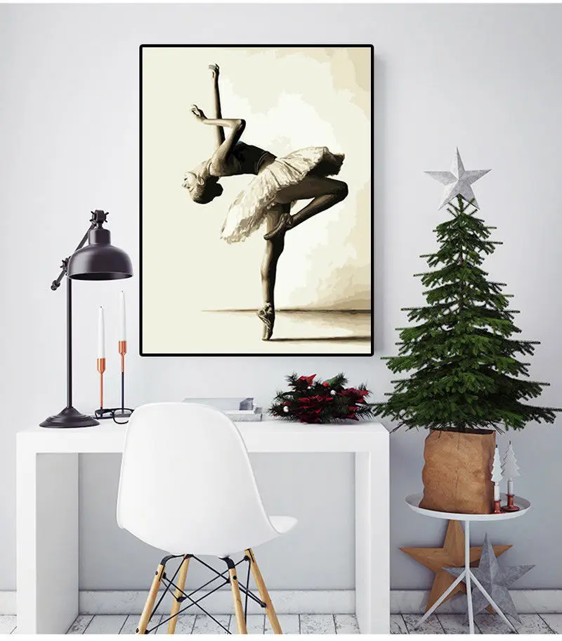 Набор для рисования акриловыми красками по номерам 2019 красок на холсте балерины