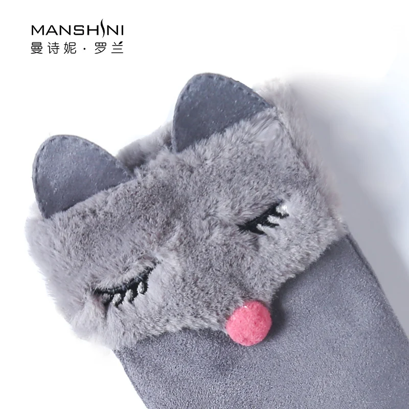 

Telefingers gloves woman winter touch screen plus velvet keep warm lovely gloves thick cold-proof students gloves women 0222