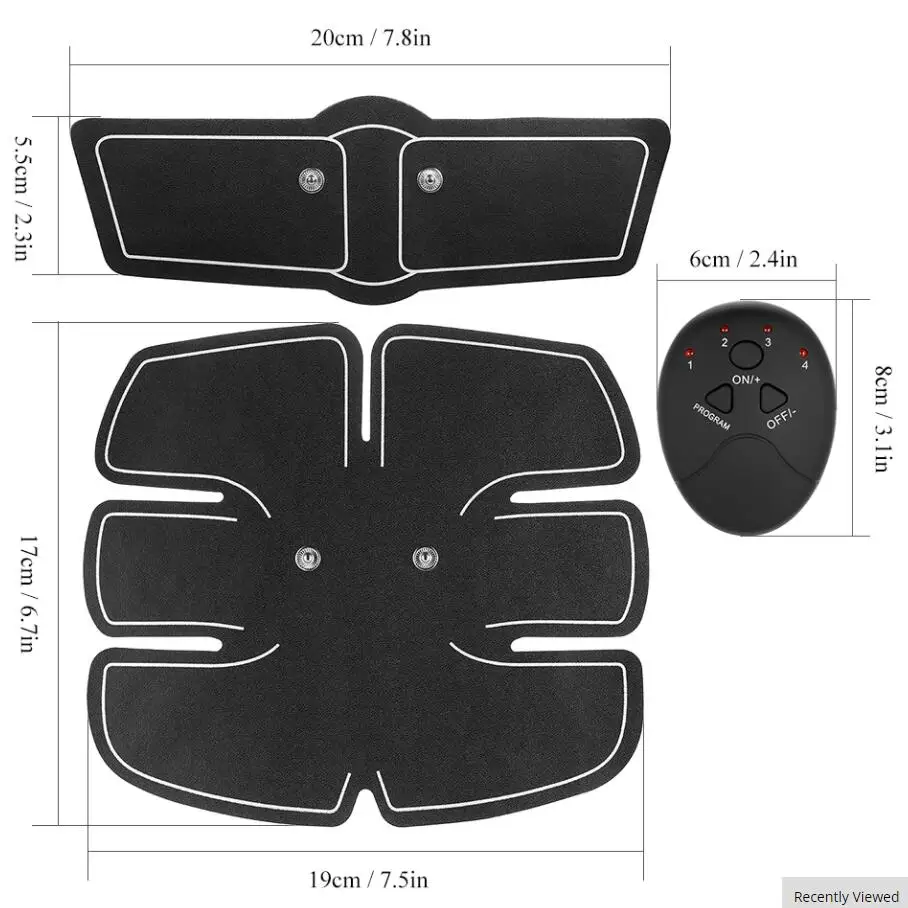 Vibration Fitness Massager Abdomen Trainer Battery Electronic Muscle Exerciser EMS Wireless Stimulator | Спорт и развлечения