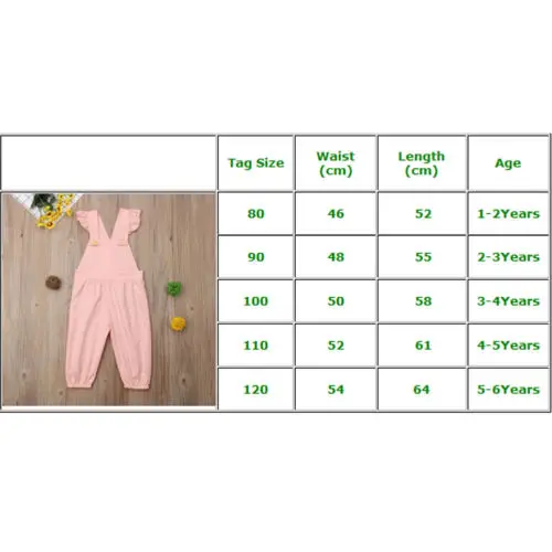 2019 Toddler Baby Kids Girls Cotton Bib Pants Romper Jumpsuit Outfit Clothes | Детская одежда и обувь