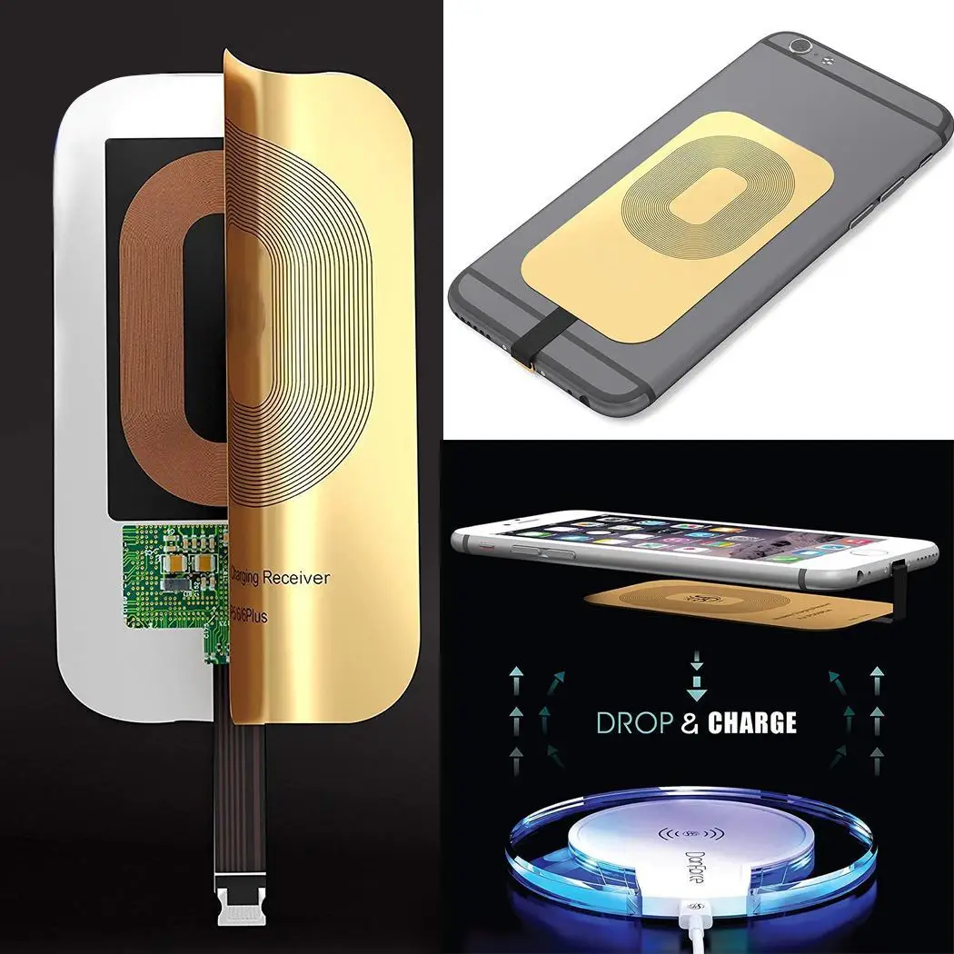 Универсальный Quick Charge Беспроводное зарядное устройство 5 в приемник для Android Micro USB