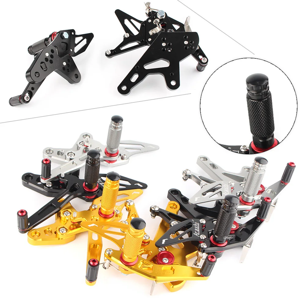 

CNC Aluminum Motorcycle Rearset Footpegs Rear Set foot Pegs Footrest Adjustable for Kawasaki Ninja ZX-R 400 ZXR400 2018