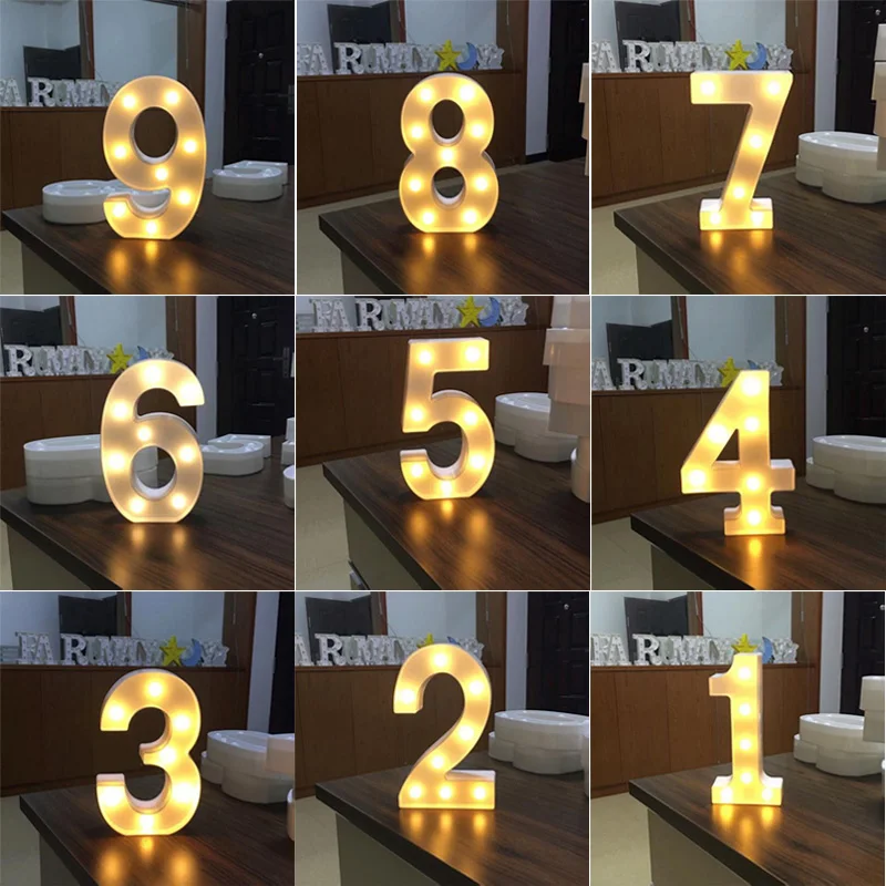 Номер 26 букв Белый светодиодный ночник маркиза знак Алфавит лампа день рождения |