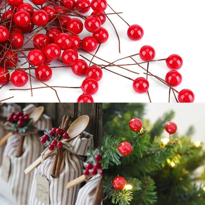 100 шт./компл. Рождественская елка украшения кулон искусственные Cherry мини