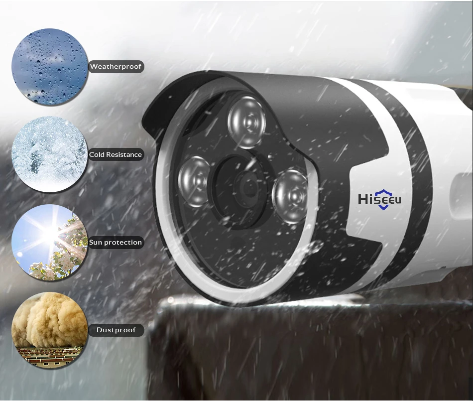 Hiseeu Wifi наружная ip-камера 1080 P 720 водостойкая 2MP домашняя беспроводная камера