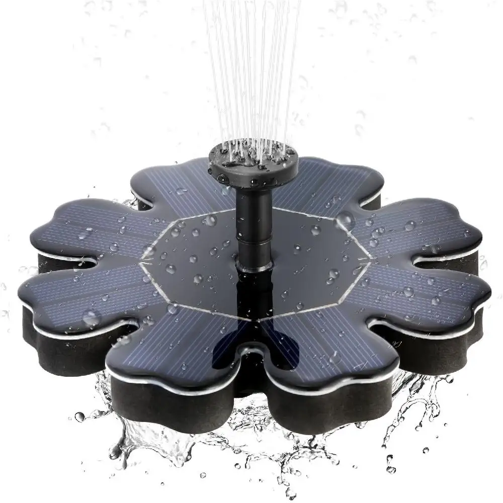 AsyPets солнечный фонтан в форме цветка водяной насос для наружной птичьей ванны