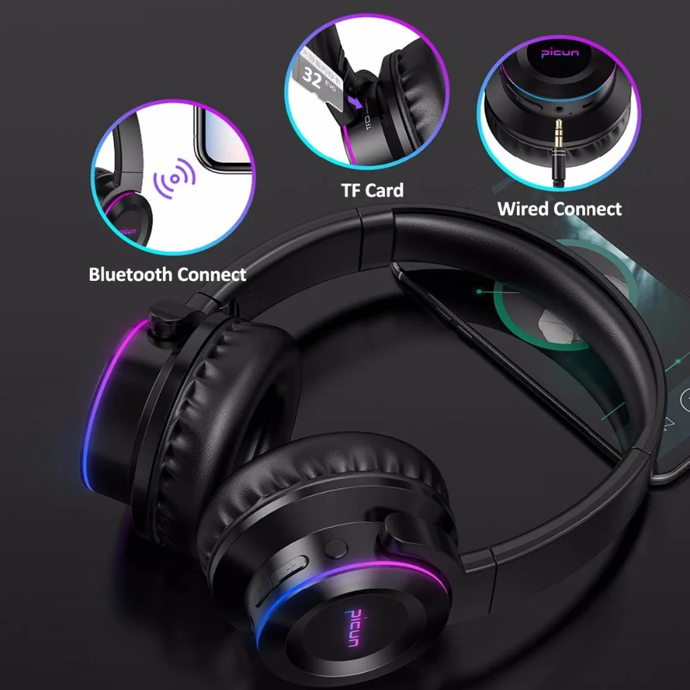 Беспроводные наушники Picun B9 Bluetooth с сенсорным управлением гарнитура микрофоном/TF