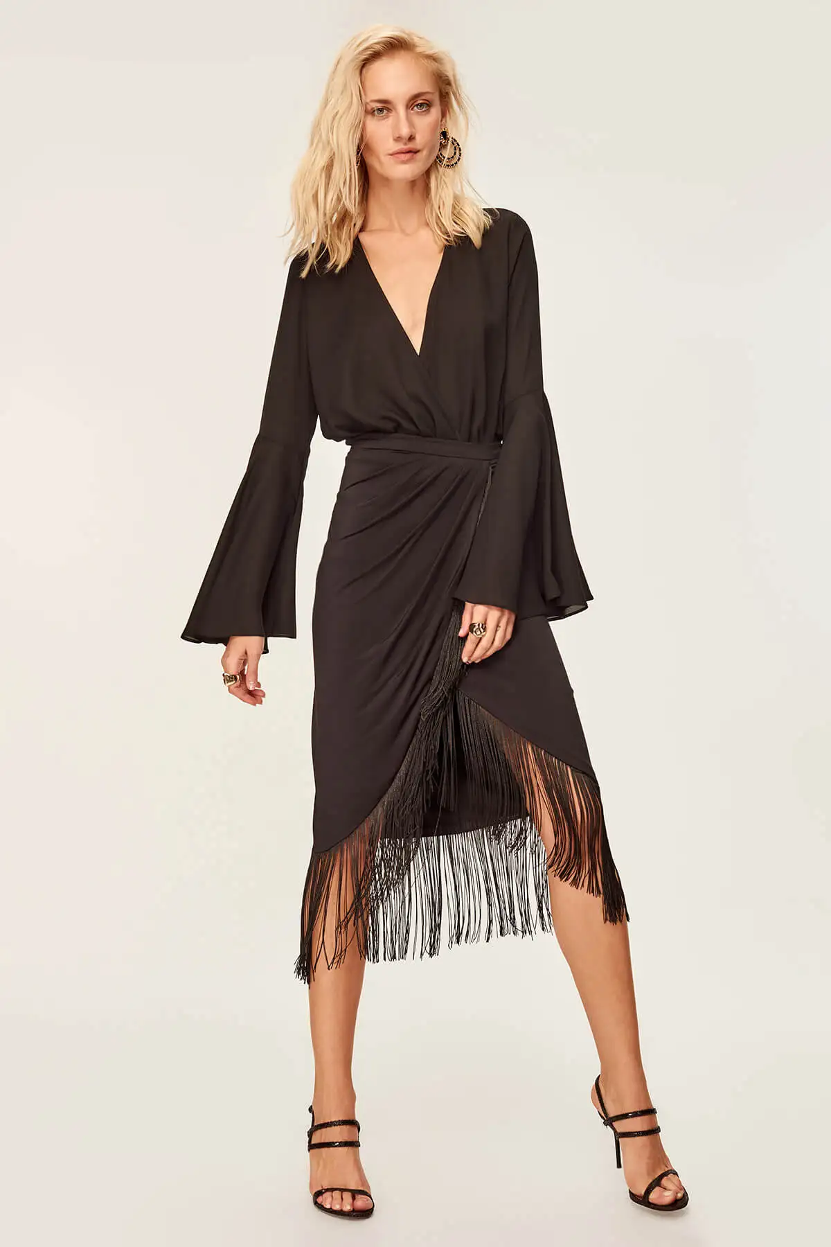 Trendyol Black tasseled skirt TPRAW19FZ0417 | Женская одежда