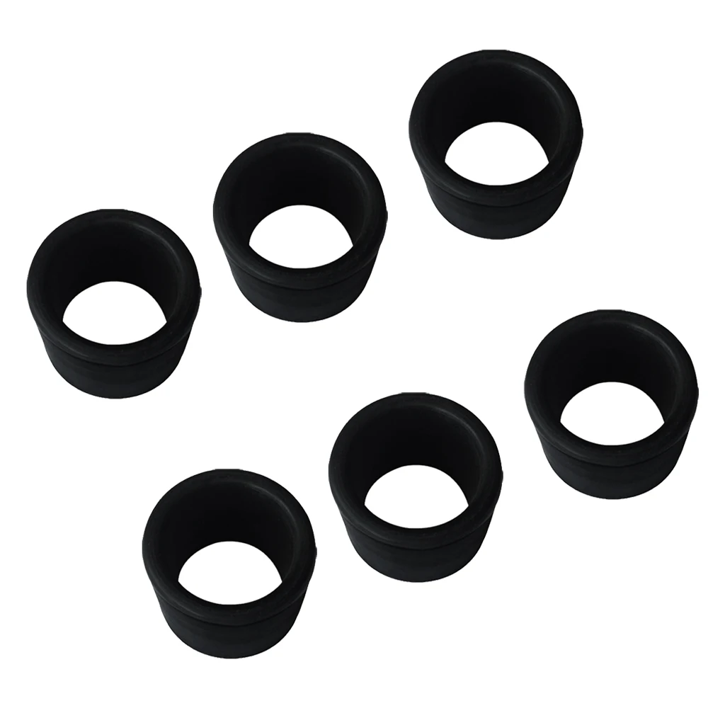 6 Pieces Black Rubber Rod Holder Insert Replacement for Marine Boat Fishing Bait Board Replacement Accessories