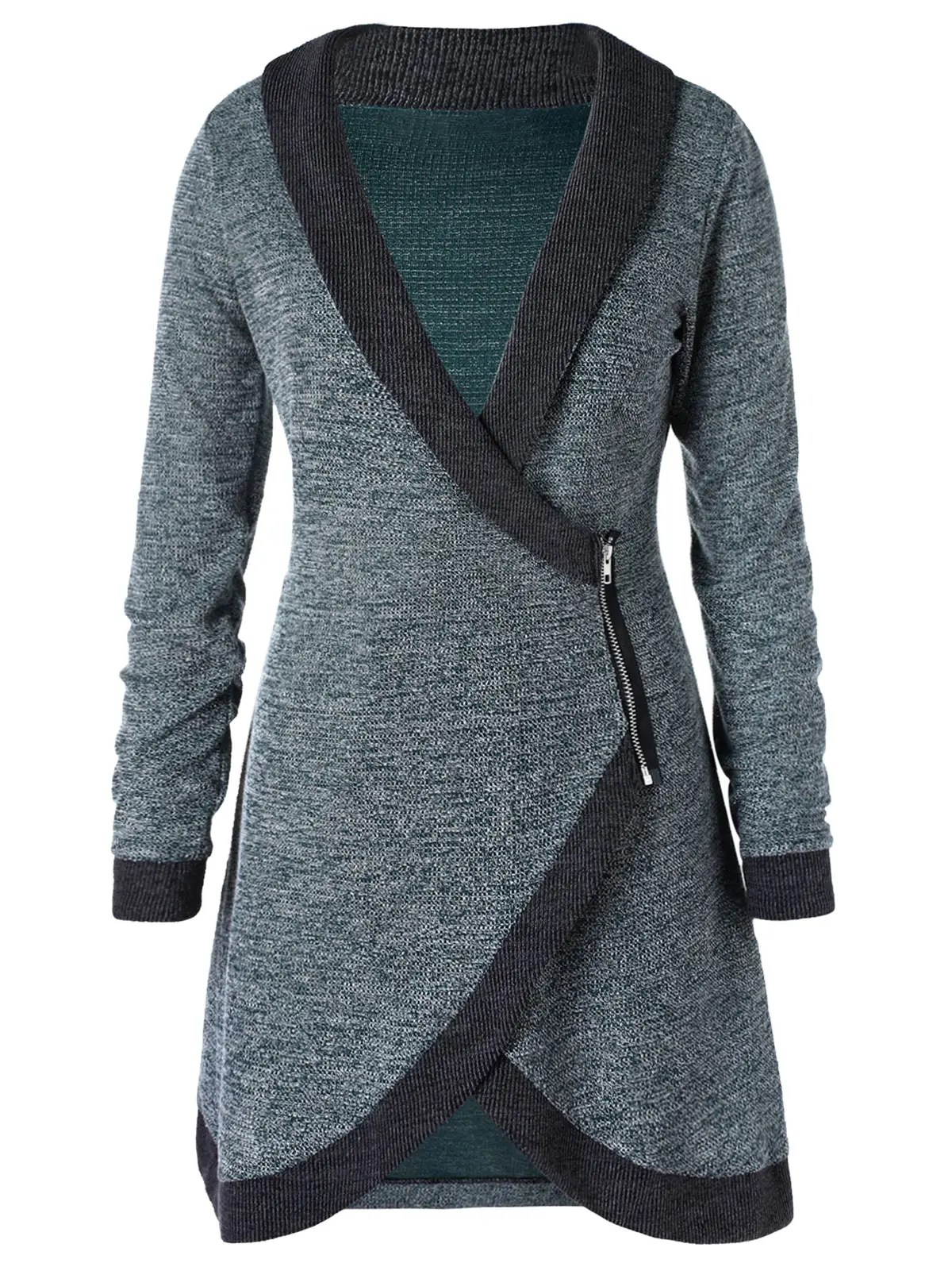 Женский кардиган с контрастной отделкой ROSEGAL Повседневный Кардиган воротником