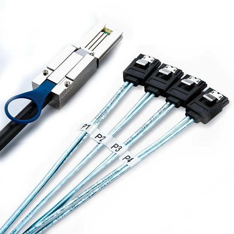 Mini Sas 26Pin (Sff-8088) Male To 4 Sata 7Pin Female Cable Host/Controller Target/Backplane 1M | Обустройство дома