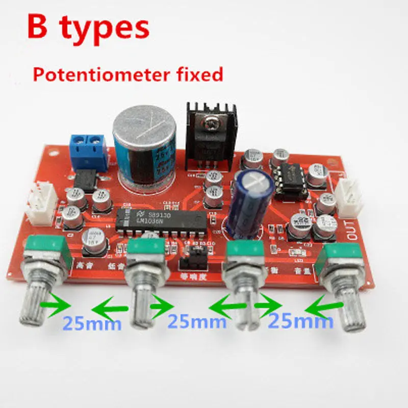 Плата усилителя LM1036 tone + NE5532 с тройными частотами басами балансом регулировкой