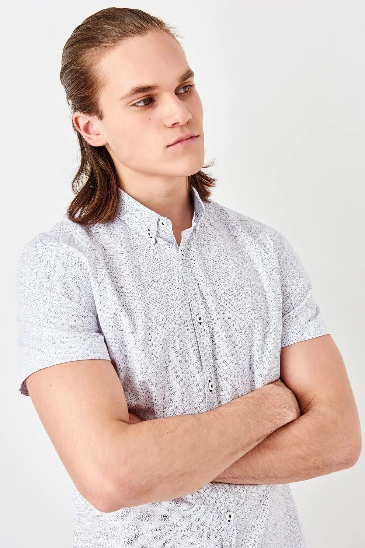 Trendyol Новый Белый для мужчин Slim Fit рубашка TMNSS19FO0015 |