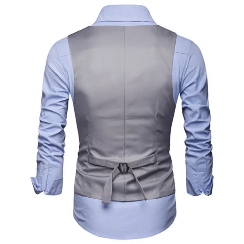 

New Fashion Men's Formal Casual Solid Vest Tie Suit Slim Tuxedo Waistcoat Coat