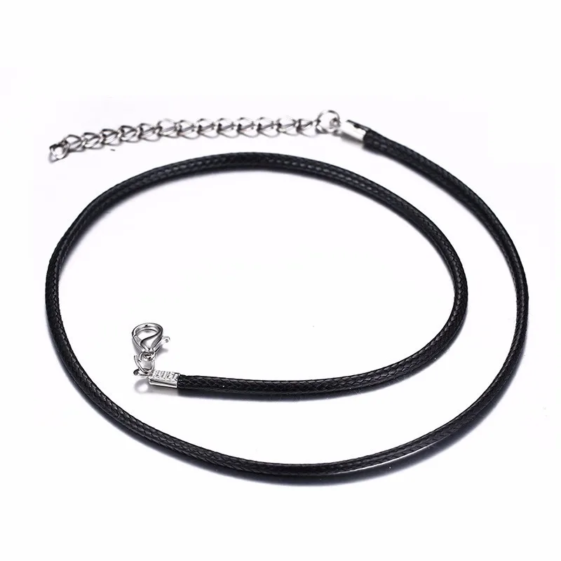 Мужское ожерелье Плетеный веревочный чокер черного цвета 20 дюймов|Ожерелья с