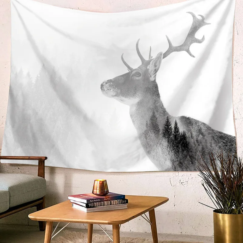 Индийский богемный Лось перо гобелены с оленями стене висит большой набойки