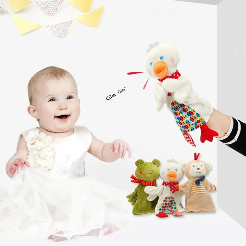 Милые Мультяшные животные обезьянка ручная кукла игрушка лягушка утка плюшевое