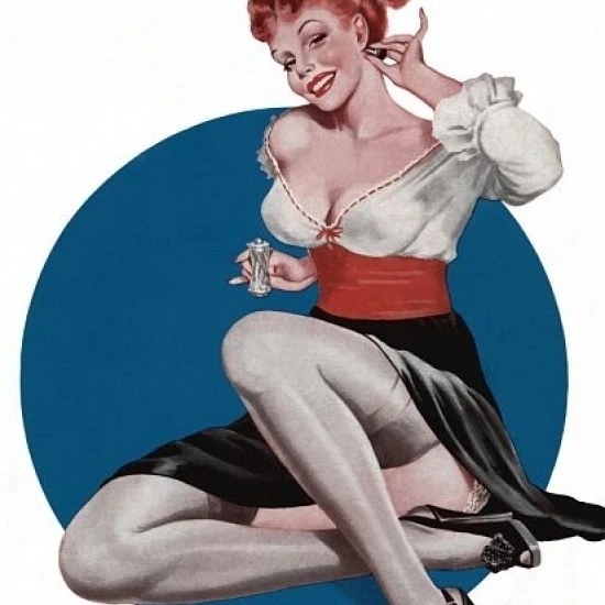 Pin Up сексуальная Рыжая в длинной юбке плакат печать (24x36)|Таблички и знаки| |