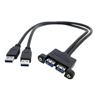 xiwai high quality two combo usb 3 0 male to usb 3 0 female extension screw panel mount cable 50cm