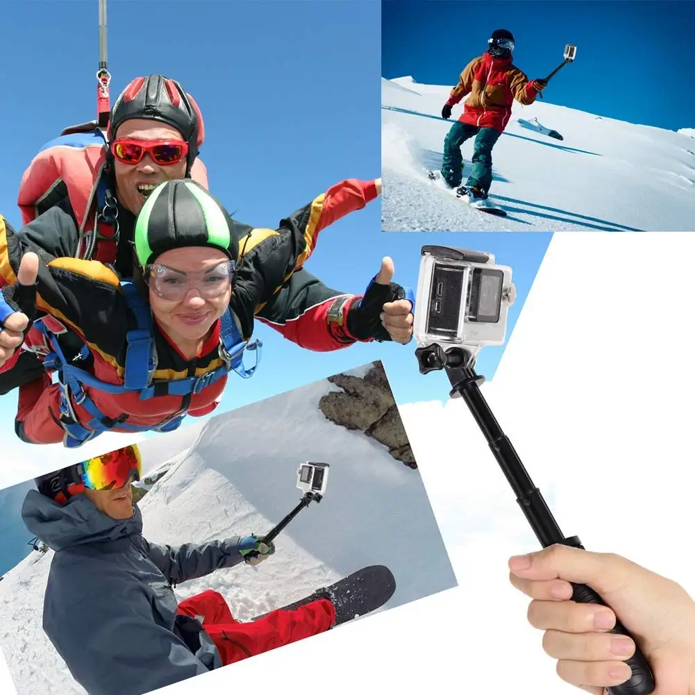 Мини Телескопический штатив для селфи ручной монопод GeekPro/GoPro HD Hero 7 6 5 4 3 + 2 1 iPhone