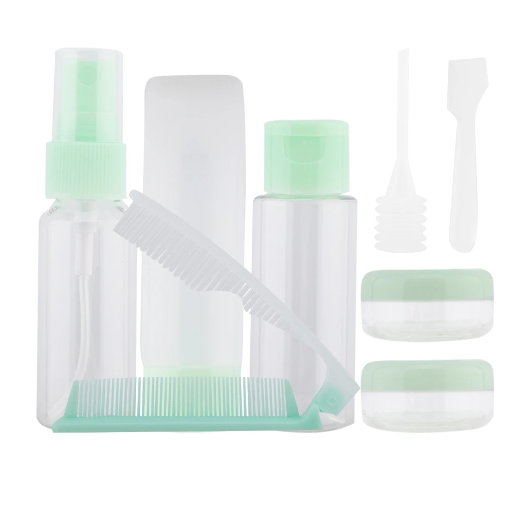 Home Travel Packing Transparent Bottles Set Lotion Shampoo Shower Container Folding Comb | Красота и здоровье