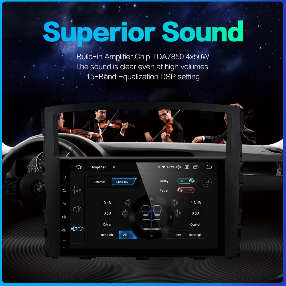 Dasaita 9 &quotIPS Автомобильный мультимедийный плеер Android 0 для Mitsubishi Pajero V97 V93 2006 2007 2008 2009