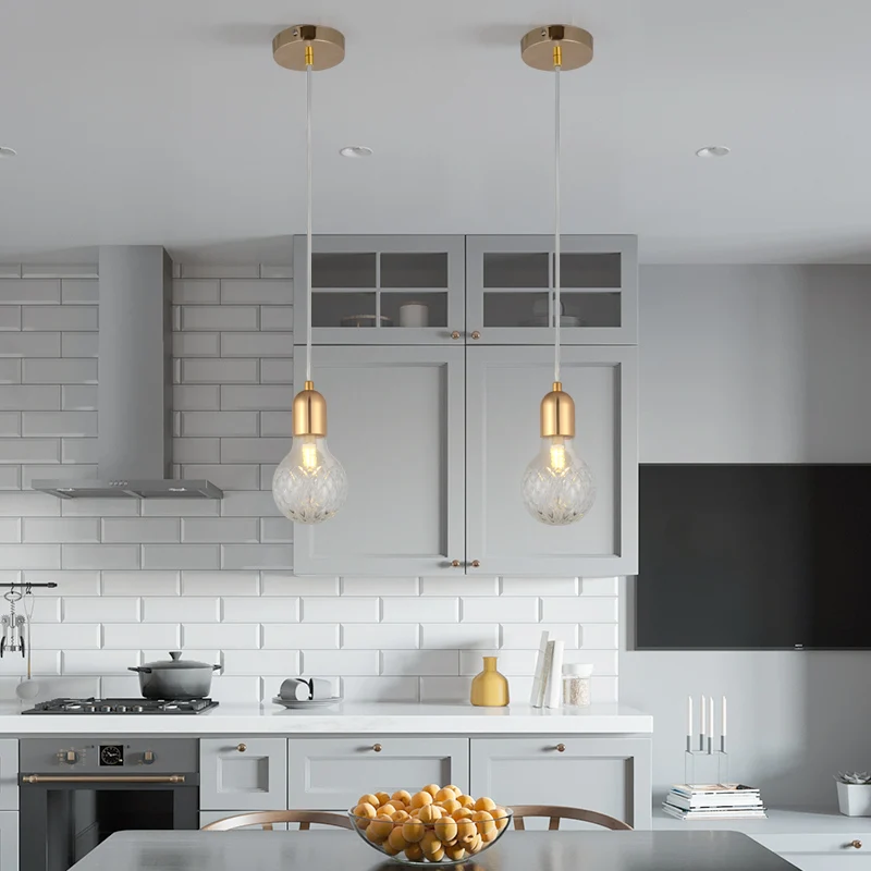 Скандинавская лампа для фары G9 Подвески Светло стеклянная таверна спальни Бар