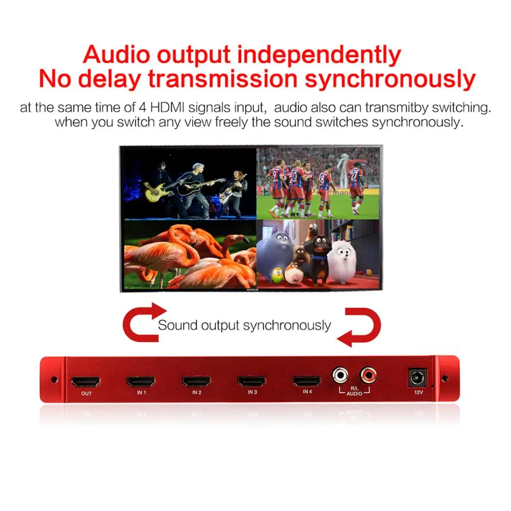 TreasLin HDMI 4X1 Quad Multi-Viewer 1080 P 4 в 1 выход экран переключатель с 5 режимами бесшовный для