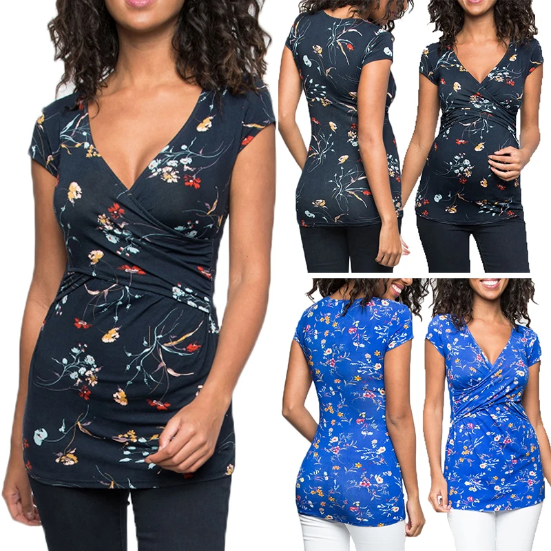 Топы для беременных женщин топы грудного вскармливания v образный вырез