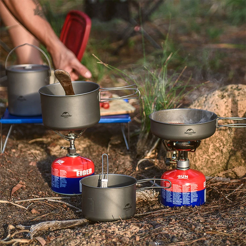 Naturehike Титановая посуда легкий высокопрочный 2 5 человек Открытый Кемпинг горшок
