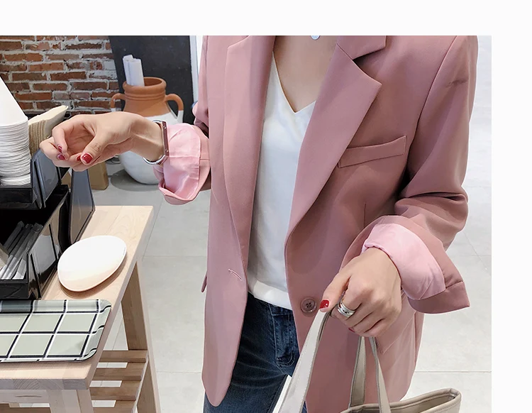 Блейзеры с вырезами на одной пуговице однотонные длинными рукавами в винтажном