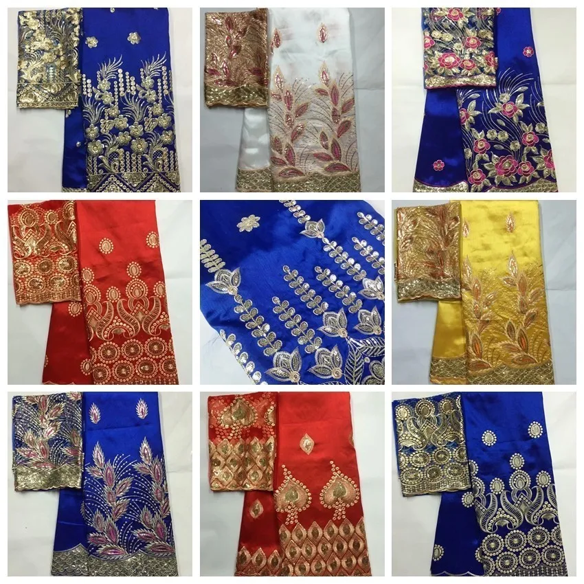 

African Sequins George Lace High Quality George Lace Fabric With Net Lace Fabric Blouse Indian Raw Silk George Wrappers Material