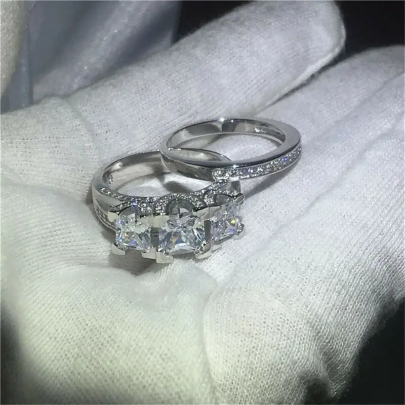 Серебряный цвет ювелирные изделия любовь Свадебные обручальное кольцо Сладкая