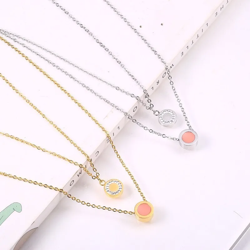 Delicate Gold Layered Multilayer Necklace Pink Bijoux Double Stacked Necklaces Minimalist Women Silver Choke Neck Lace Binary | Украшения и