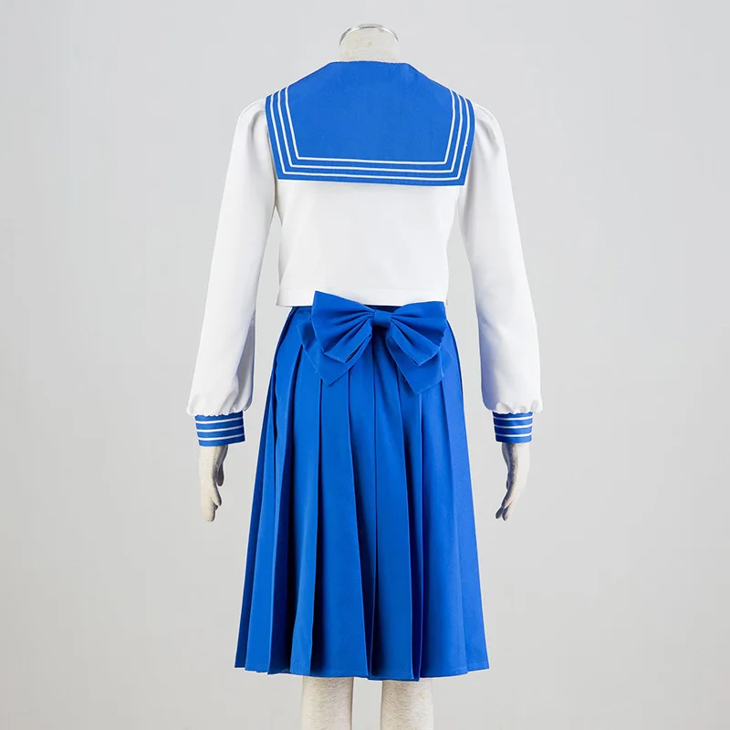 

Adult Soldier Cosplay Costume Sailor Moon Cos Blue Skirt White Top Bowknot Set Woman Sailor Dresses Halloween Cosplay Costumes