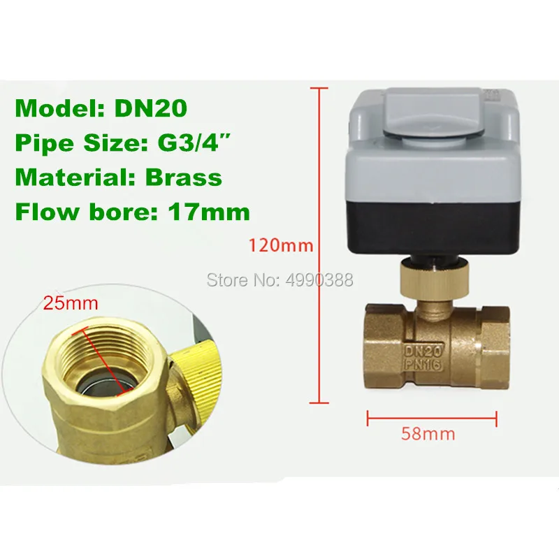 AC220V DN15 (G 1/2 &quot) к DN 40 (G11/2&quot) 2 пути 3 провода латунный моторизованный шаровой