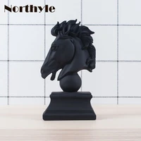 northyle unique black horse head statue resin figurine for home decoration horse head craft feng shui xmas decor gift for men