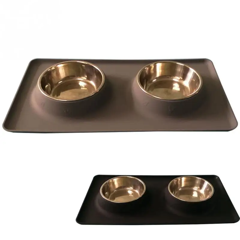 Двойная миска для собак из нержавеющей стали дорожный Фидер кормления воды