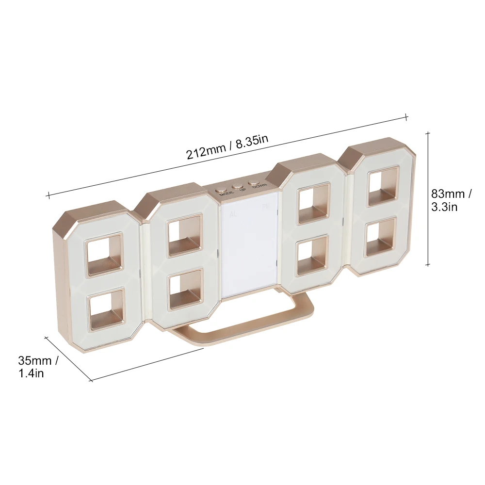 Многофункциональные al большие светодиодный цифровые настенные часы 12 ч/24 ч