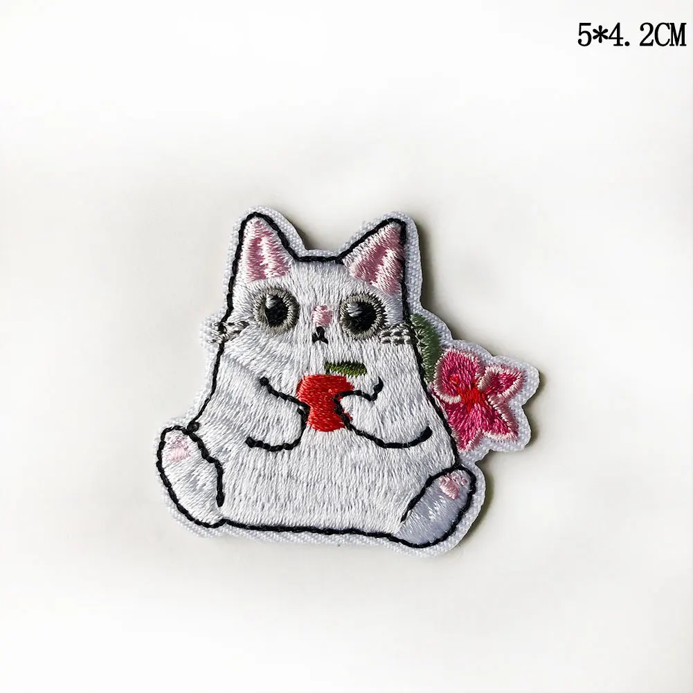 Нашивки с вышивкой Kawaii Totoro забавная аппликация в виде кошки детские блестящие