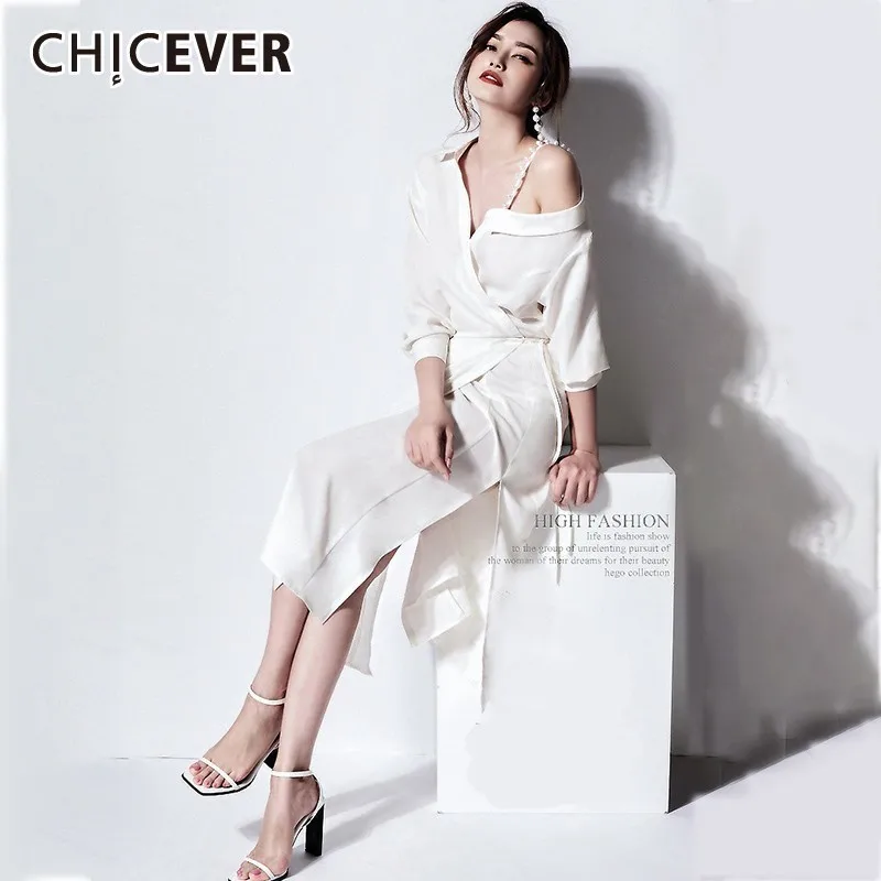 CHICEVER, сексуальное, необычное, на бретельках, с жемчугом, с открытыми плечами, женское платье, v-образный вырез, половина рукава, высокая талия, тонкие, трапециевидные, длиной до колен, платья, новинка