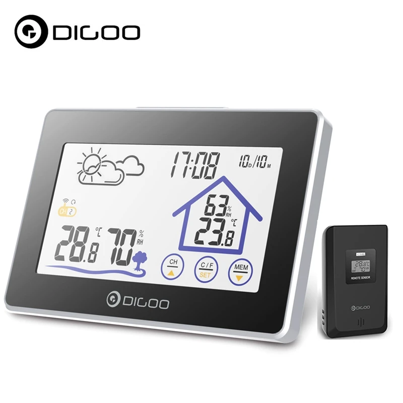 Digoo DG TH8380 Термометры беспроводной сенсорный экран метеостанции термометр
